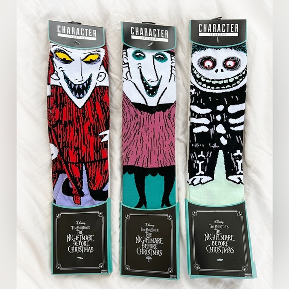 Three pairs of Nightmare Before Christmas Socks, Lock, Shock, and Barrel - Picture 1 of 6